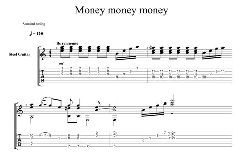 Money, Money, Money for guitar. Guitar sheet music and tabs.