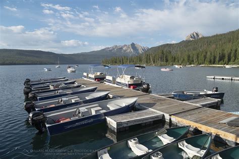 Redfish Lake Lodge boat dock, Redfish Lake Sawtooth Mountains Idaho ...