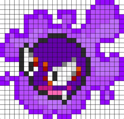 Gastly Kandi Pattern | Perler bead pokemon patterns, Pixel art pokemon ...