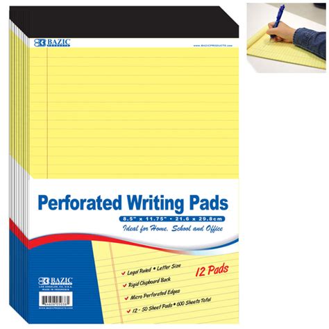 12 Ct Legal Note Pads Wide Ruled Pad Writing 8.5 x 11 Canary Yellow 50 ...