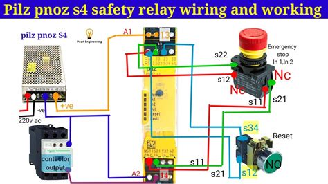 Pilz safety relay wiring and working | PILZ PNOZ s4 relay ...