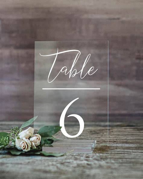 Wedding Table Numbers with Holders Clear Acrylic Wedding | Etsy