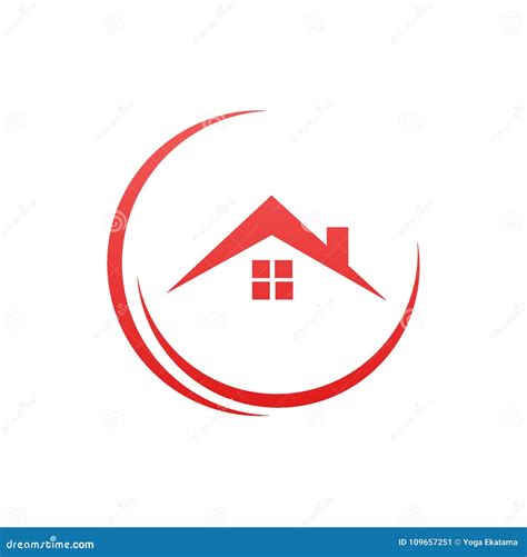 House Logo in red color stock illustration. Illustration of simple ...