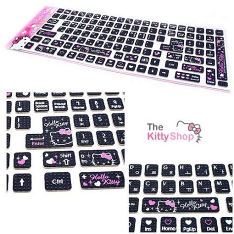 Hello Kitty Keyboard Sticker (Black) - The Kitty Shop