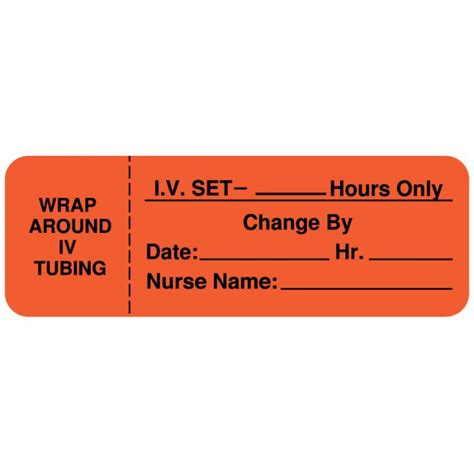 IV Tubing Change Label, 3" x 1" | United Ad Label