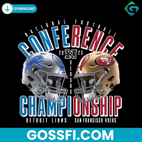 San Francisco 49ers VS Detroit Lions 2023 NFC Championship PNG - Gossfi.com