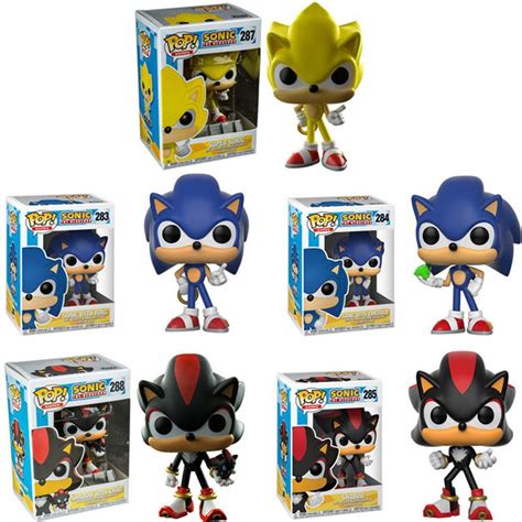 2021 FUNKO POP SUPER SONIC Vinyl Dolls #283 SONIC WITH RING/EMERALD ...