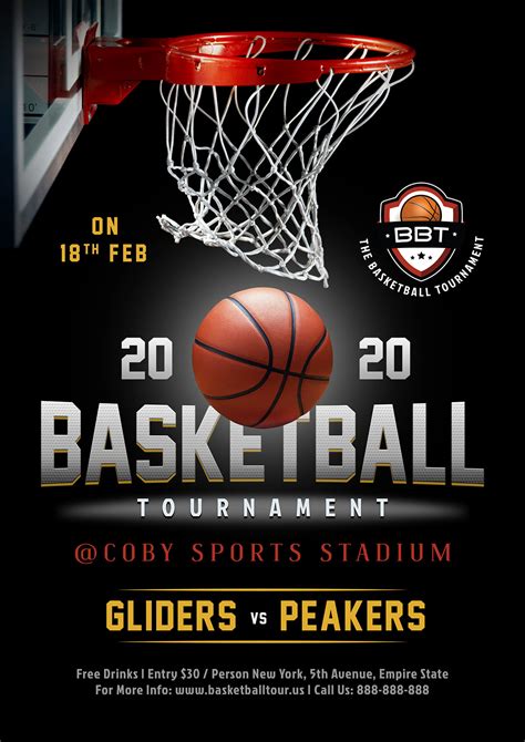 Free Basketball Tournament Playoff Game Flyer Design Template PSD ...