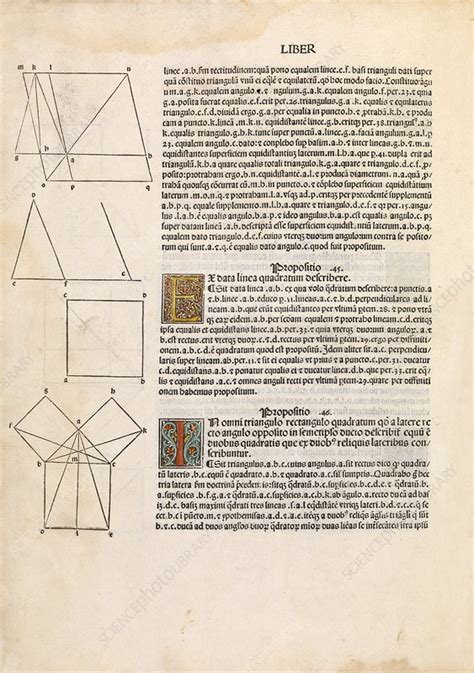 Euclid's Elements of Geometry, 1482 - Stock Image - C016/8777 - Science Photo Library