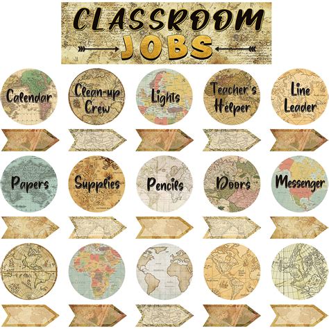 Buy Travel The Classroom Jobs Bulletin Board Set Classroom Helpers Charts Teacher's Helper ...