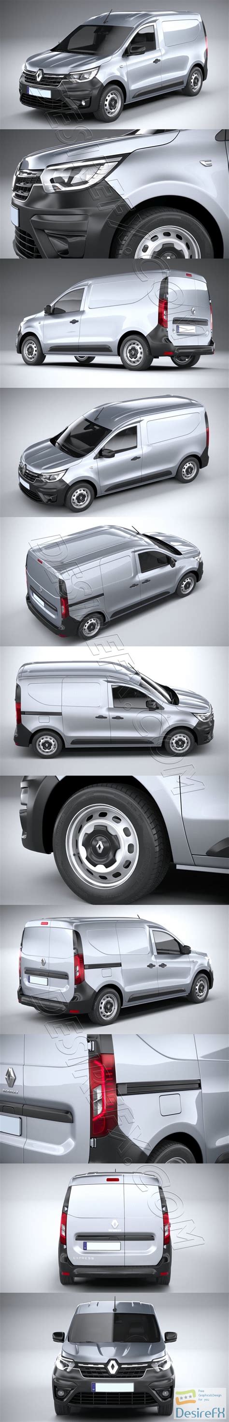 Download Renault Express Van 2021 3D Model - DesireFX.COM