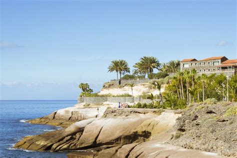 Plaza Playa Del Duque, Duke Castle, Costa Adeje, Tenerife, Spain Stock Photo - Image of blue ...