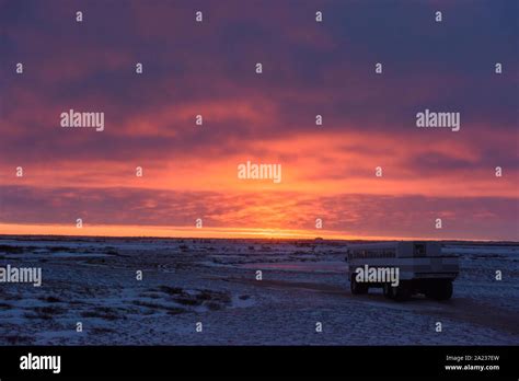 Sunset skies over Hudson Bay at freeze-up, Churchill, Manitoba, Canada Stock Photo - Alamy