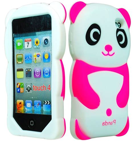 Cute Pink Panda 3D Animal Silicone Case Cover for iPod Touch 4th Generation 4G #Apple | Pink ...