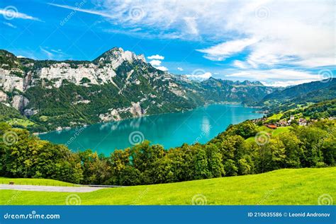 Walensee Lake in Switzerland Stock Photo - Image of walensee, idyllic: 210635586