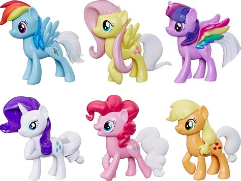 Amazon.com: My Little Pony Toy Rainbow Tail Surprise - Collection Pack of 6 3" Pony Figures with ...