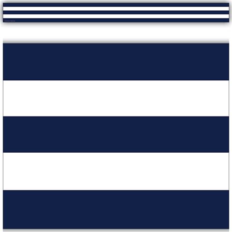 Navy Blue & White Stripes Straight Border Trim - TCR5289 | Teacher ...