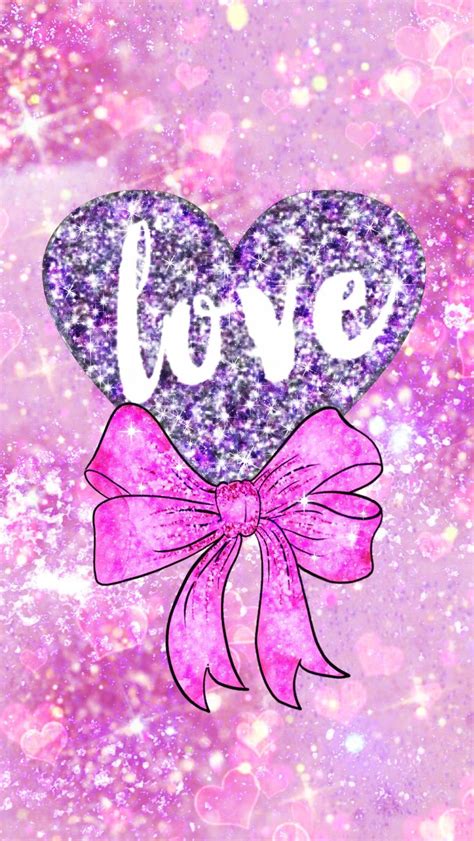 Glittery Valentine Heart, made by me #love #valentinesday #bow #pink #girly #love #bemine # ...