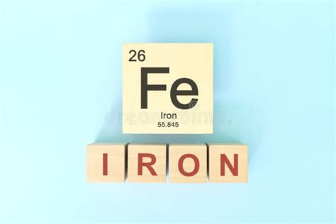 Iron Chemical Element Symbol with Atomic Mass and Atomic Number in ...