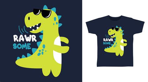 Rawrsome Kids T-shirt Stylish design typography with cool dinosaur ...