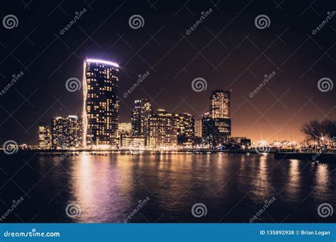 Evening Shot of Newport Section of Jersey City Seen from Hoboken NJ ...