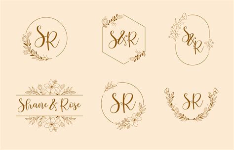 Wedding Monogram Template Collection 6915632 Vector Art at Vecteezy