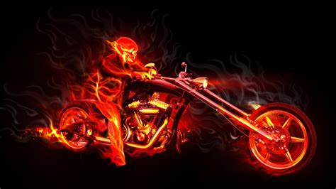 #1239486 Full HD Ghost Rider Fire Bike Art - Mocah HD Wallpapers