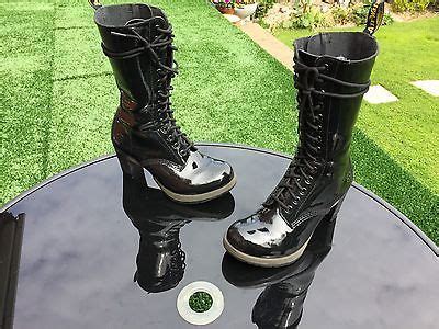 Dr Martens Dee black patent leather boots UK 5 EU 38 heels