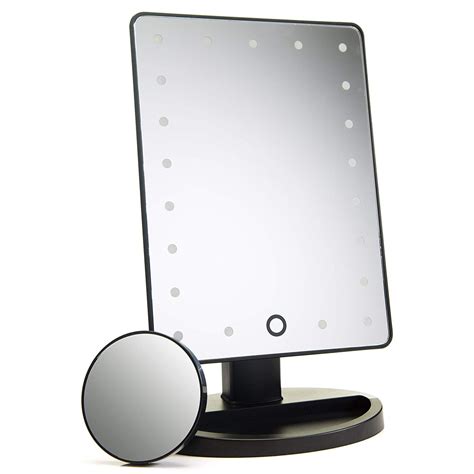 Natural Daylight Lighted Makeup Mirror / Vanity Mirror with Touch Screen Dimming, Detachable 10X ...