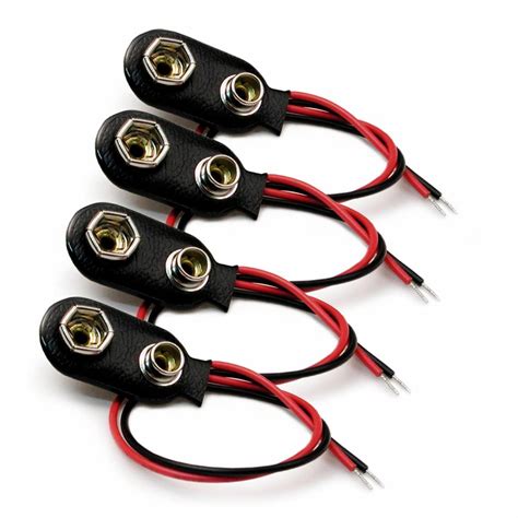 9V Battery Snap Side Connector with Tinned Ends - Pack of 4 | Phipps ...