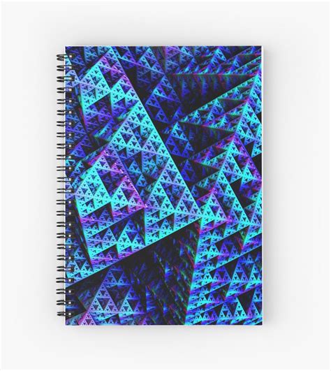 "Cool Blue" Sierpinski Triangle Fractal Art Print Spiral Notebook by ...