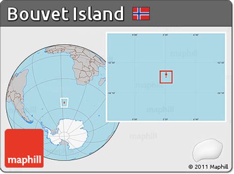 Free Gray Location Map of Bouvet Island, highlighted continent