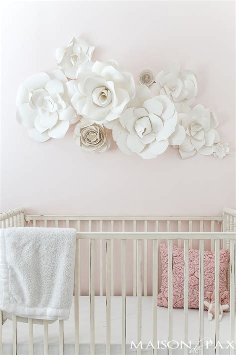 Paper Flower Wall Art in the Nursery - Maison de Pax