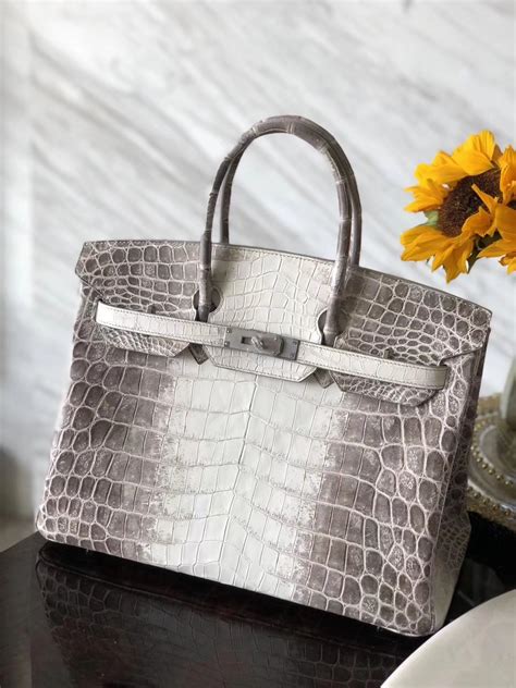 Luxury Hermes Himalaya Crocodile Leather Birkin35cm Bag Silver Hardware ...