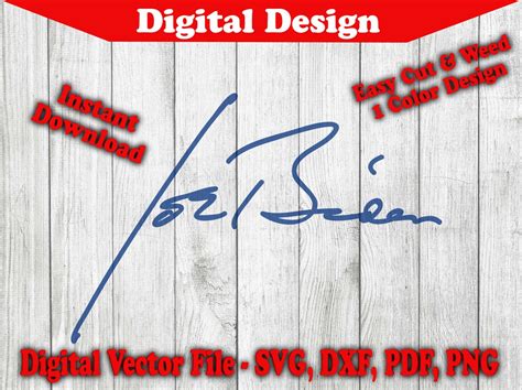 President Joe Biden Signature Autograph 1 Color SVG Digital | Etsy