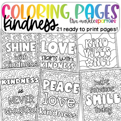 Kindness Coloring Pages Printable PDF Activity - Lisa Markle Sparkles ...