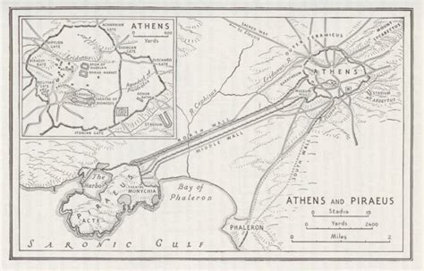 A map of ancient Athens, showing us the wall, the finished location and ...