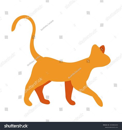 Yellow Silhouette Walking Cat Vector Illustration Stock Vector (Royalty Free) 2030963243 ...