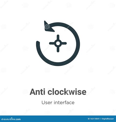 Anti Clockwise Vector Icon On White Background. Flat Vector Anti ...