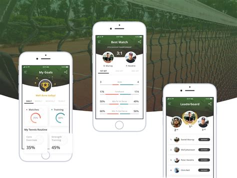 Tennis app concept by Marina Bošnjak on Dribbble