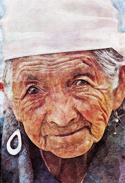 Old Woman digital portrait painting Artwork | Digital painting portrait ...