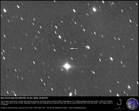 Near-Earth Asteroid 2023 BU extremely close encounter: a image - 24 Jan ...