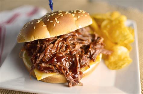 shredded barbecue beef sandwiches