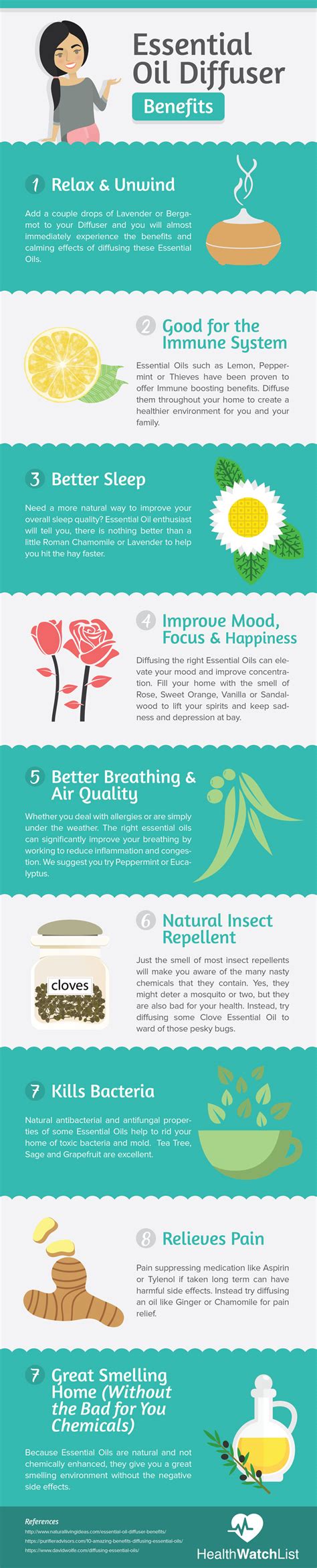 Infographic: Essential Oil Diffuser Benefits - InfographicBee.com