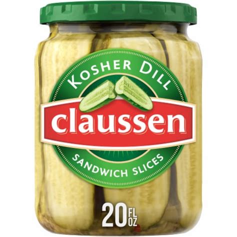 Claussen Kosher Dill Pickle Sandwich Slices, 20 fl oz - King Soopers