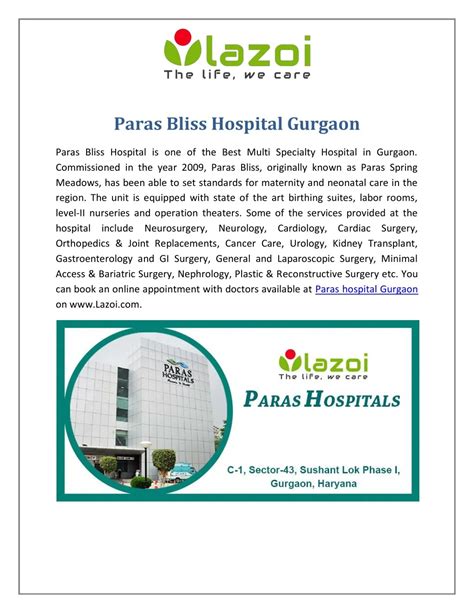 PPT - Paras Bliss Hospital Gurgaon, Multi Specialty Hospital in Gurgaon PowerPoint Presentation ...