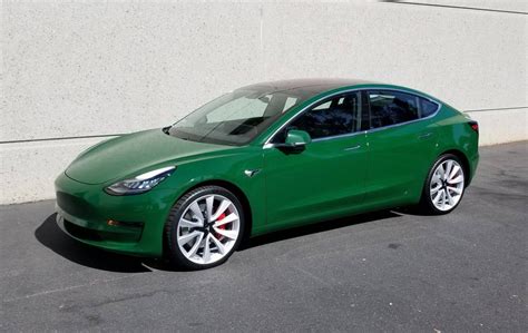 Model 3 custom color wrap - British racing green + pin striping! | Tesla Owners Online