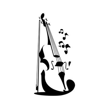 Premium Vector | Violin logo vector on white background violin silhouette