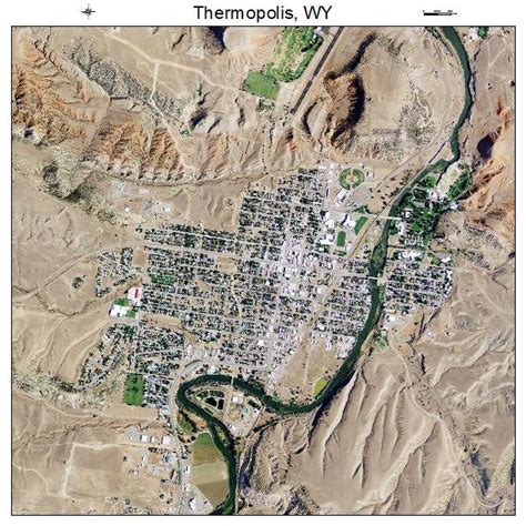 Aerial Photography Map of Thermopolis, WY Wyoming