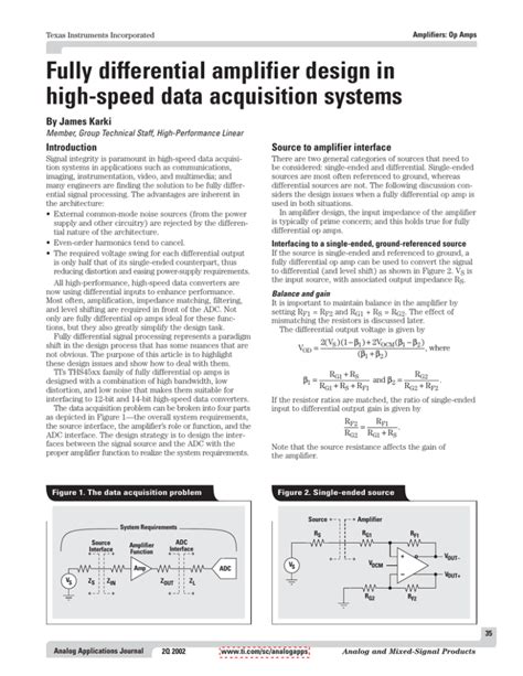 Fully differential amplifier design in high